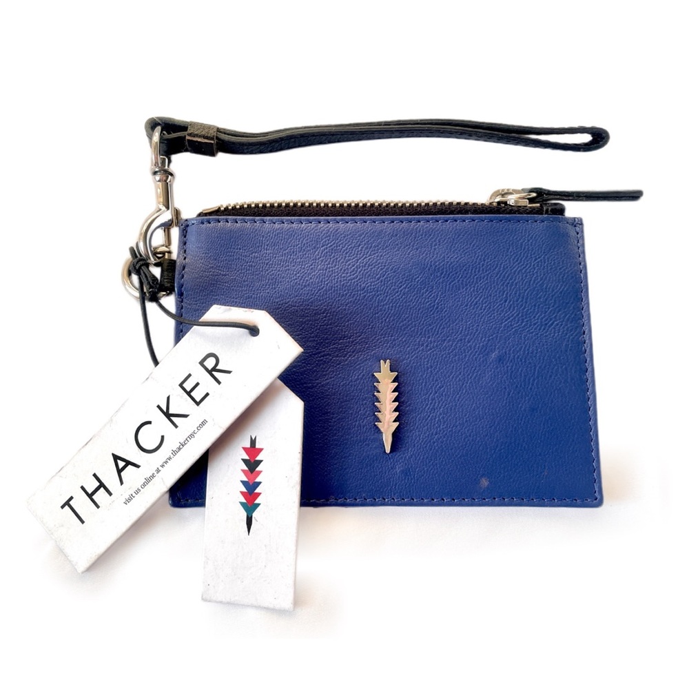 THACKER Amber Wristlet Blue/Black/Cream NWT